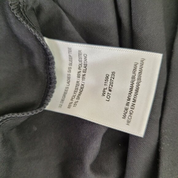 32 DEGREES Women's SMALL Black Cool Relaxed Sleep T-Shirt Breathable Comfortable - Picture 6 of 8